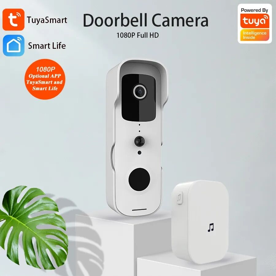 Tuya Smart Video Doorbell Waterproof Night Vision Home Security 1080P FHD Camera Digital Visual Intercom WIFI Tuya Door Bell