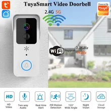 Tuya Smart Video Doorbell Camera 4400mAh Battery1080P WiFi Intercom Door Bell Cam Two-Way Audio with Alexa Echo Show Google Home