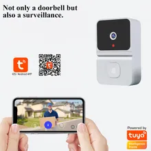 Tuya Smart Video Doorbell Camera 4400mAh Battery1080P WiFi Intercom Door Bell Cam Two-Way Audio with Alexa Echo Show Google Home