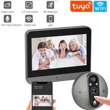 Tuya Smart WiFi Video Doorbell with 1080P/120°Camera Video Digital Viewer Audio PIR Motion Detection HD Infrared Alexa Google