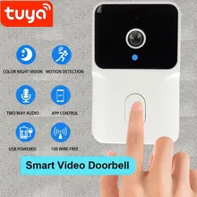 Tuya Video Doorbell Camera Wifi IR Wireless Door Bell Motion Detection Alarm Home security Smart Home Door Bell Intercom